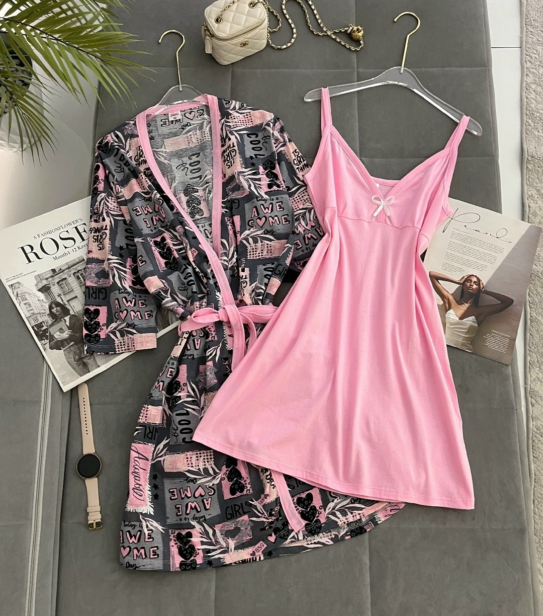 комплект ночная сорочка и халат,комплект халат сорочка,комплект (халат+сорочка) margo,комплект халат,комплект пижама