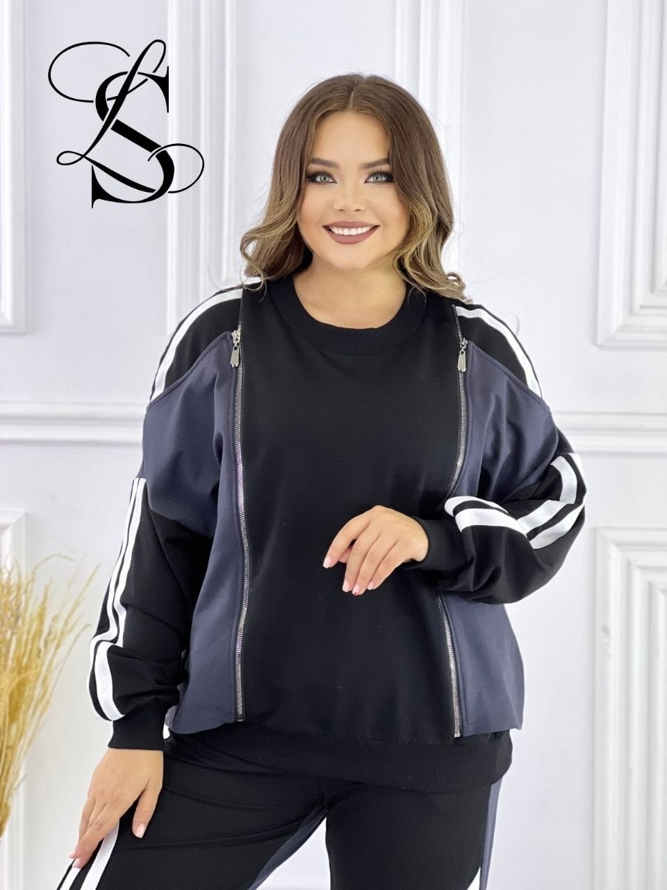 спортивный костюм женский модный больших размеров,костюм брючный спортшик,костюм двойка,костюм женский,костюм брючный большого размера спорт svetluna