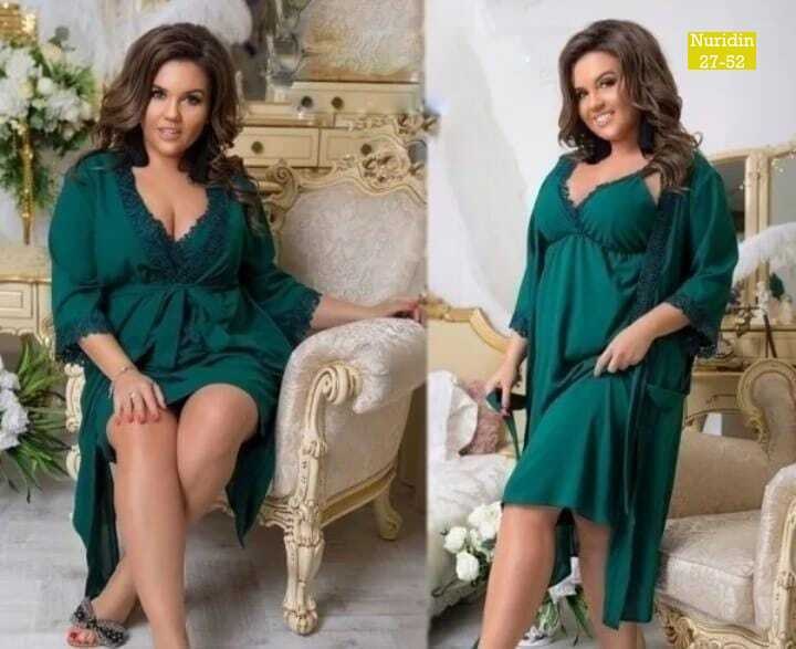 комплект с пеньюаром,пеньюар женский комплект,пеньюар женский,халат и сорочка  вк,длинный пеньюар