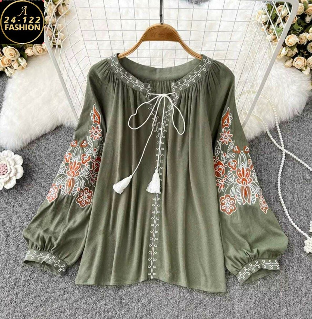 женская блузка с вышивкой,блузка с вышивкой,этническая блузка с цветочной вышивкой женская рубашка длинным рукавом,блузка в стиле бохо,рубашка с вышивкой