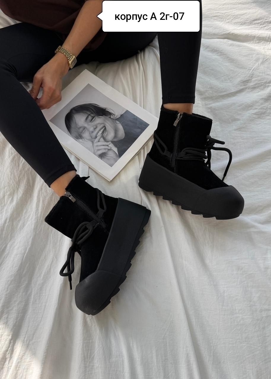 ,женские зимние угги с шнурками, женская зимняя,замшевые ботинки inuikii серый,женские угги