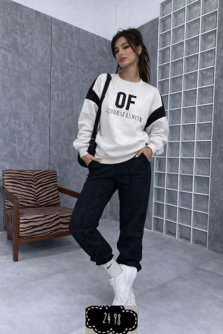 оверсайз свитшот,свитшот и брюки,свитшот женский,свитшот и джоггеры,оверсайз свитшот с принтом