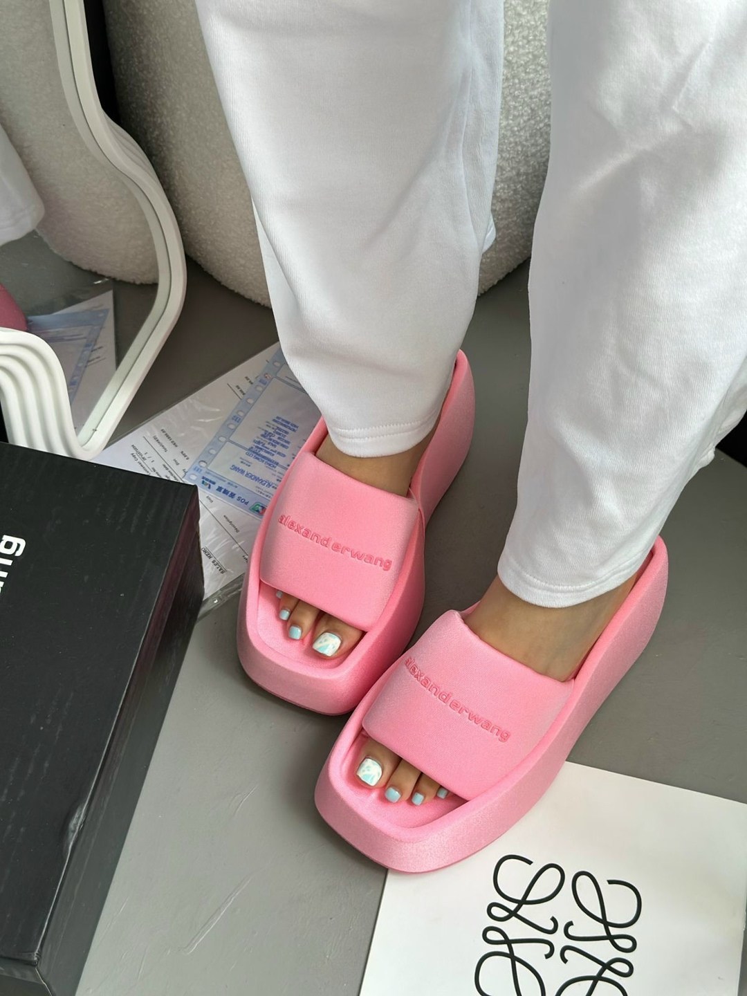 шлепки alexander wang,шлепанцы женские,,женские шлепки,шлепки на платформе