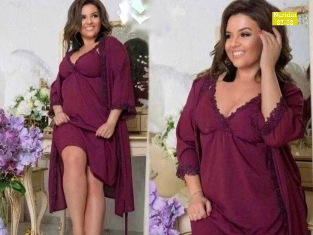 комплект с пеньюаром,пеньюар женский комплект,пеньюар женский,халат и сорочка  вк,длинный пеньюар