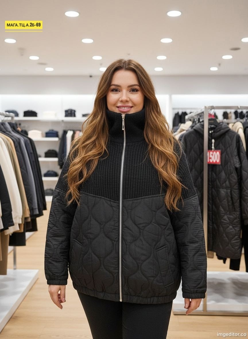 куртка демисезонная больших размеров la zelia,куртка женская осенняя больших размеров la zelia,куртка женская демисезонная,куртка комбинированная,женская куртка