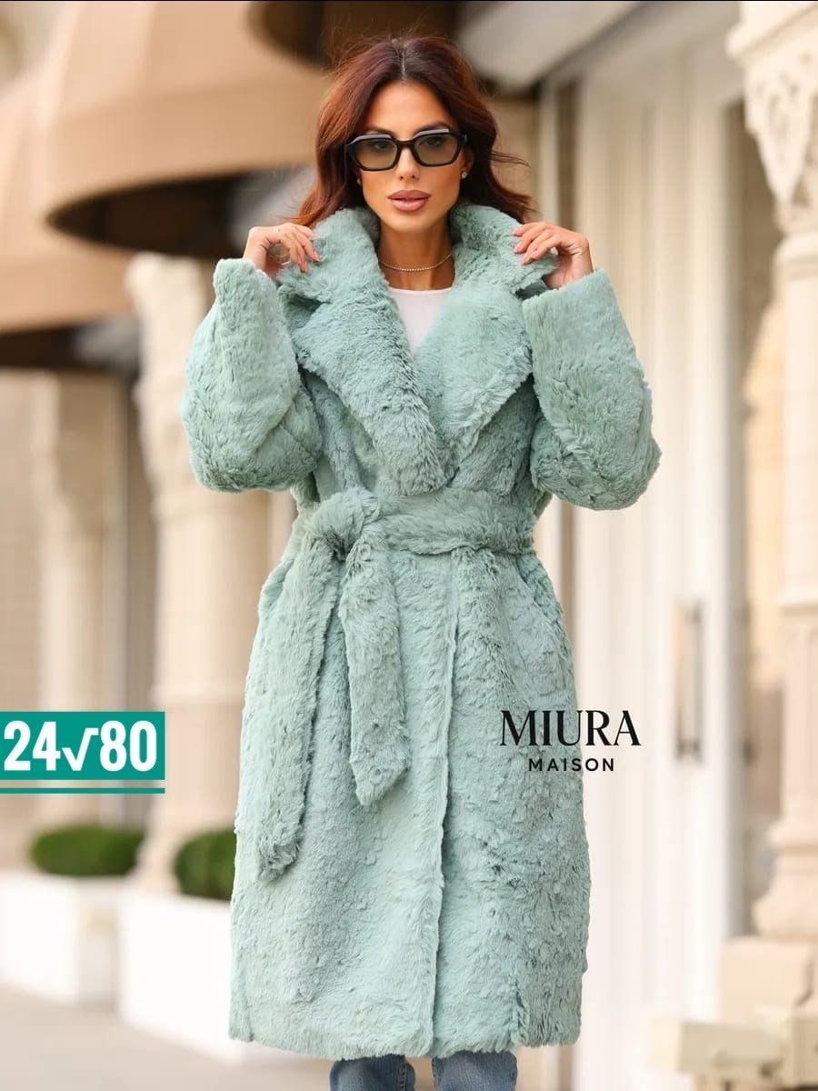 шуба женская,искусственная шуба из экомеха короткая под норку с поясом miura maison,шуба искусственная,шуба,шуба искусственная экошуба