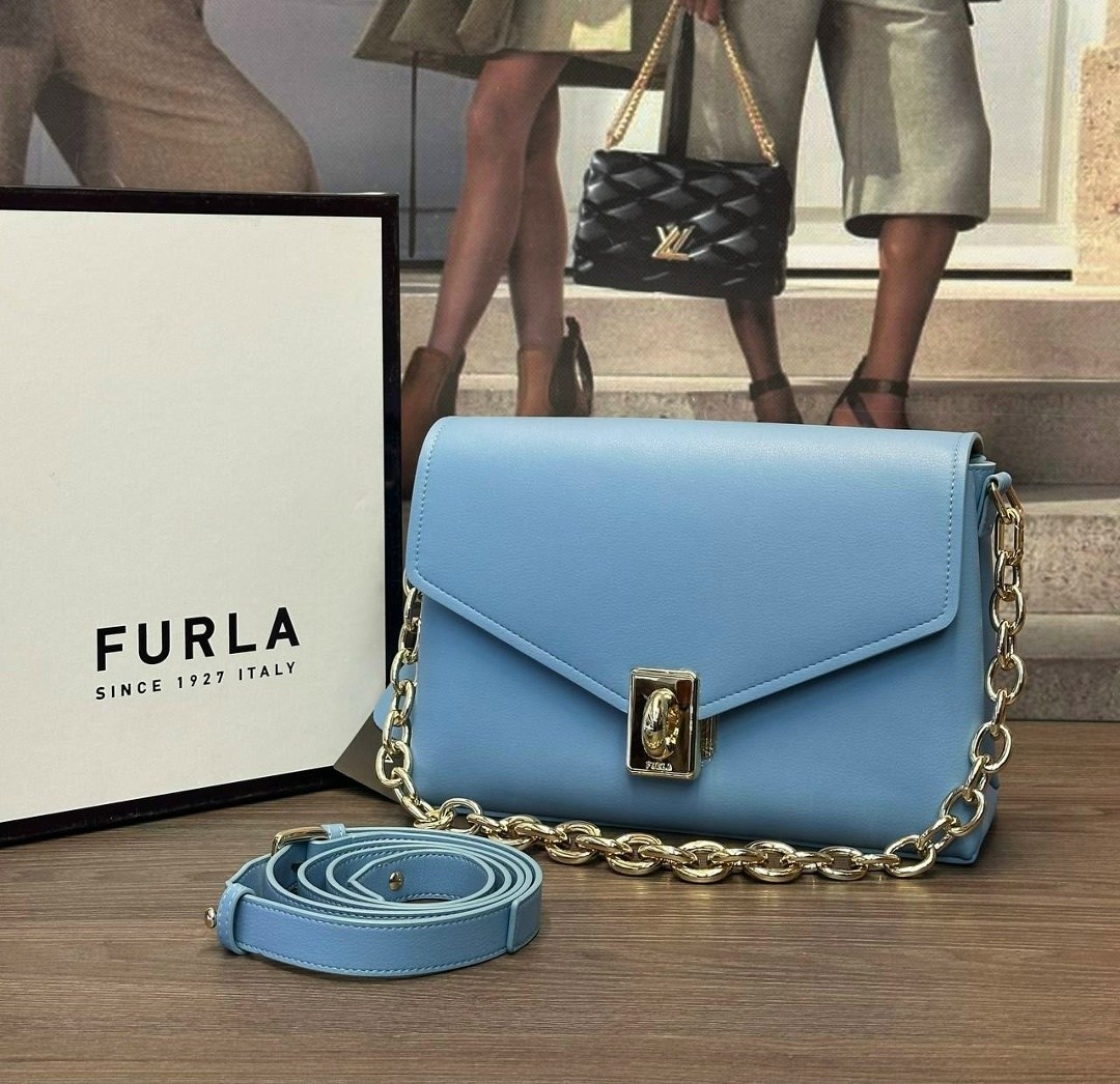 женская сумка furla,сумка кросс-боди кожаная furla 1927 furla,сумка furla,furla голубая сумка,сумка фурла