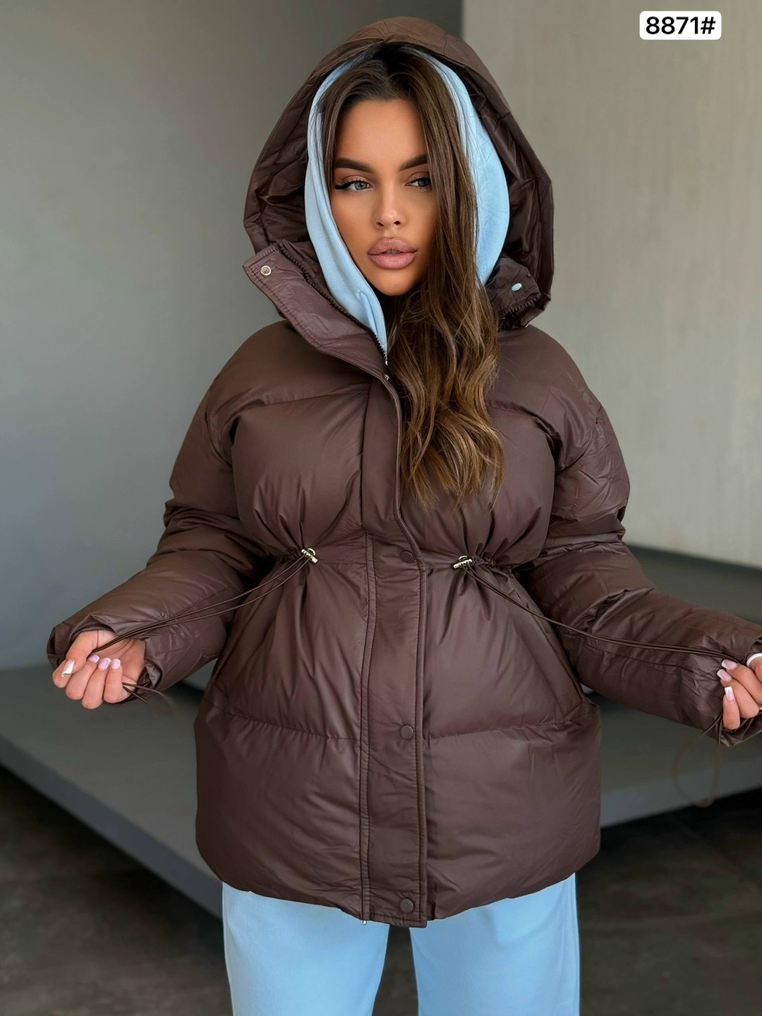 пуховик удлиненный с капюшоном зимняя куртка milania style,куртка с поясом,куртка оверсайз,куртка бомбер,куртка женская удлиненная