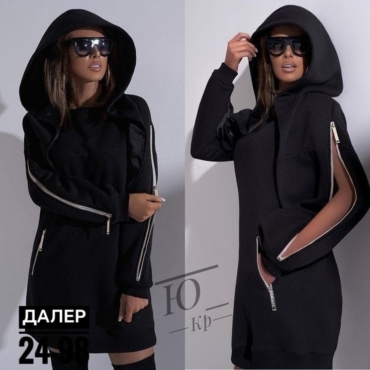 спортивное платье с капюшоном,платье с капюшоном черное,платье с капюшоном,платье худи с капюшоном,платье свитшот