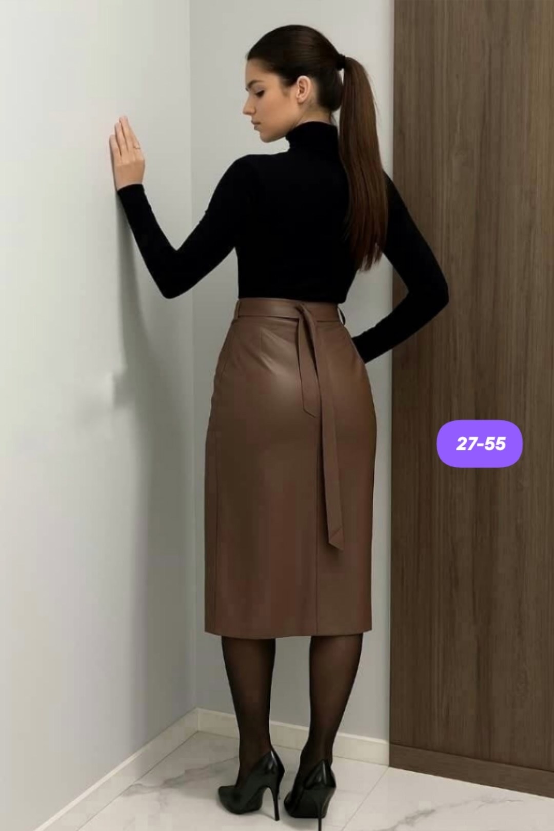 юбка из экокожи,юбка кожаная миди,юбка из коричневого кожзама,кожаная юбка,юбка женская