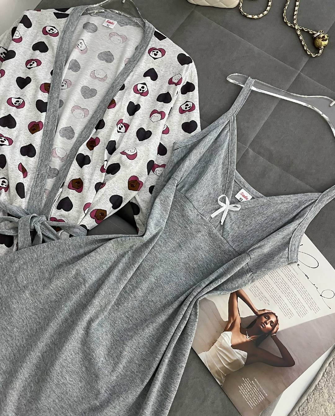 комплект халат сорочка,комплект ночная сорочка и халат,комплект халат,комплект (халат+сорочка) margo,пеньюар женский