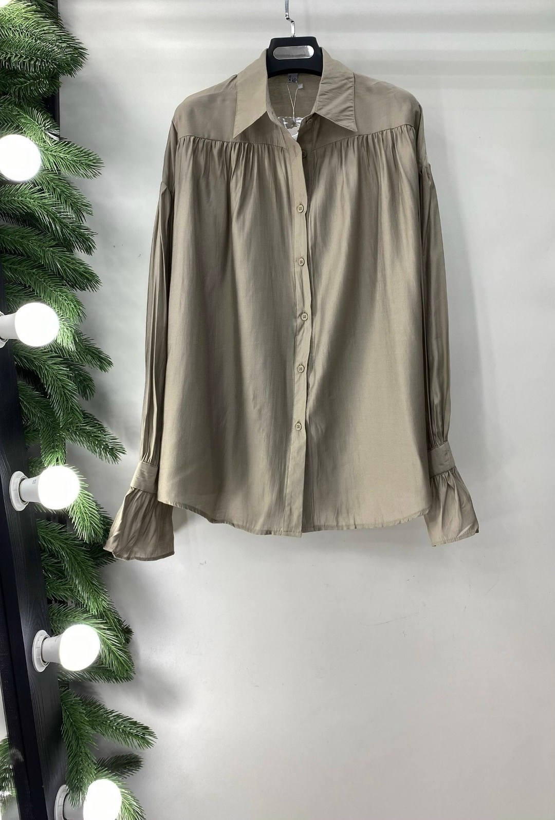 блузка однотонная,женская блузка,блузка с рукавами,блуза,блузка с объёмными рукавами