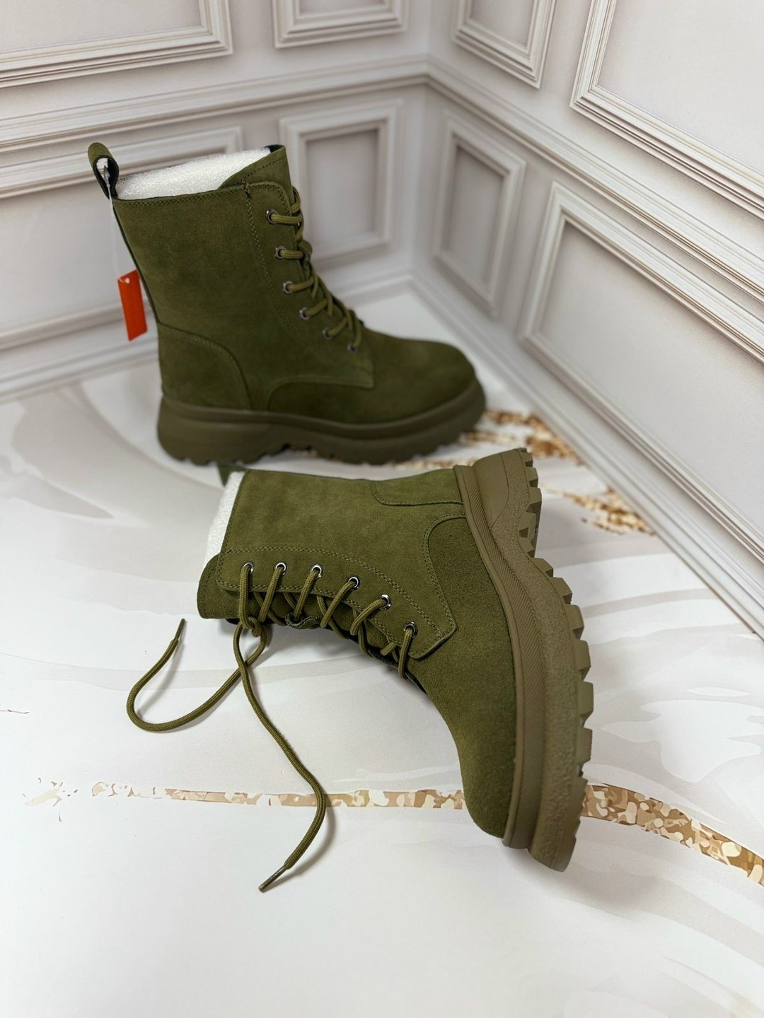 версия ботинки темно-зеленый замша,,ботинки женские,ботинки,ботинки женские зимние