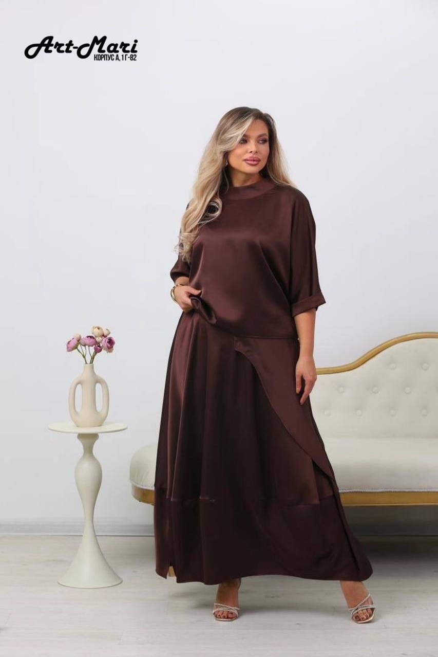 костюм классический adora style шелковая коллекция,костюм классический,женский костюм,шелковый женский костюм,костюм классический женский adora style вечерний/праздничный двойка шоколадный