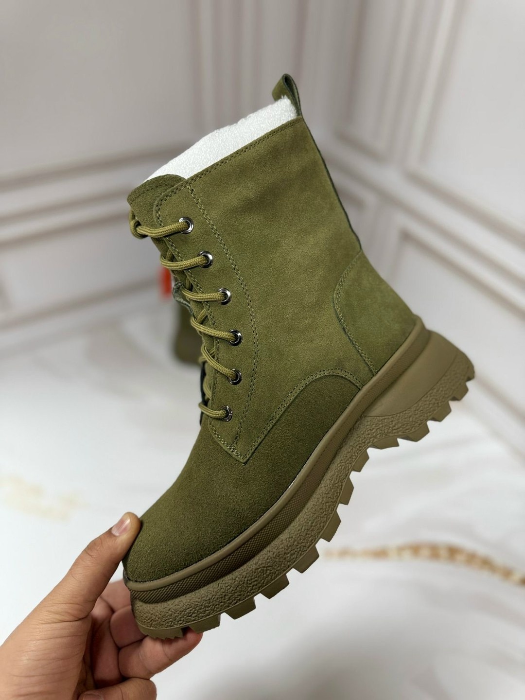 версия ботинки темно-зеленый замша,,ботинки женские,ботинки,ботинки женские зимние