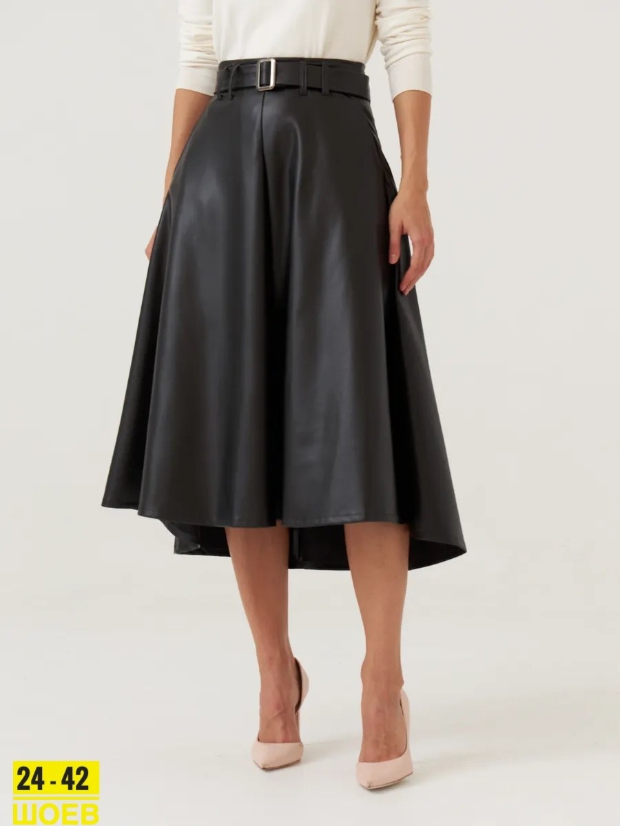 юбка трапеция миди кожаная офисная lina grazki,юбка полусолнце из экокожи с карманами и поясом chumakova fashion,юбка кожаная трапеция миди lina grazki,юбка кожаная трапеция,юбка миди из экокожи sabri