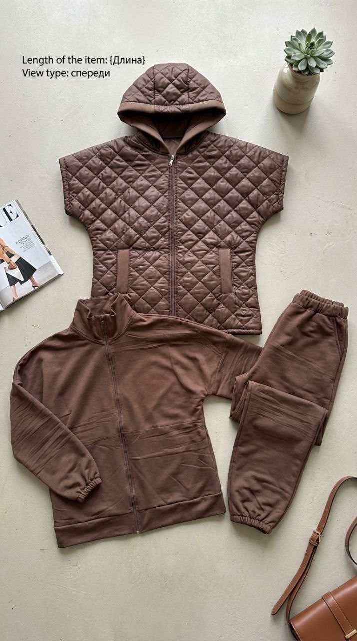костюм на флисе,костюм женский на флисе,костюм теплый,костюм коричневый,костюм тройка женский