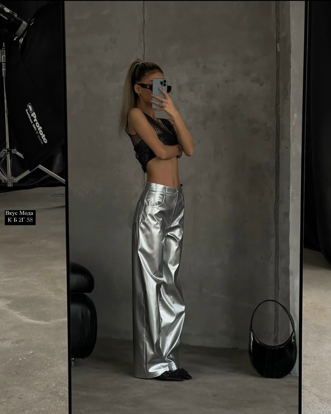 серебряные брюки,брюки серебристые,серебристые брюки широкие,брюки кожаные палаццо металлик,модные серебристые женские брюки clacive из искусственной кожи