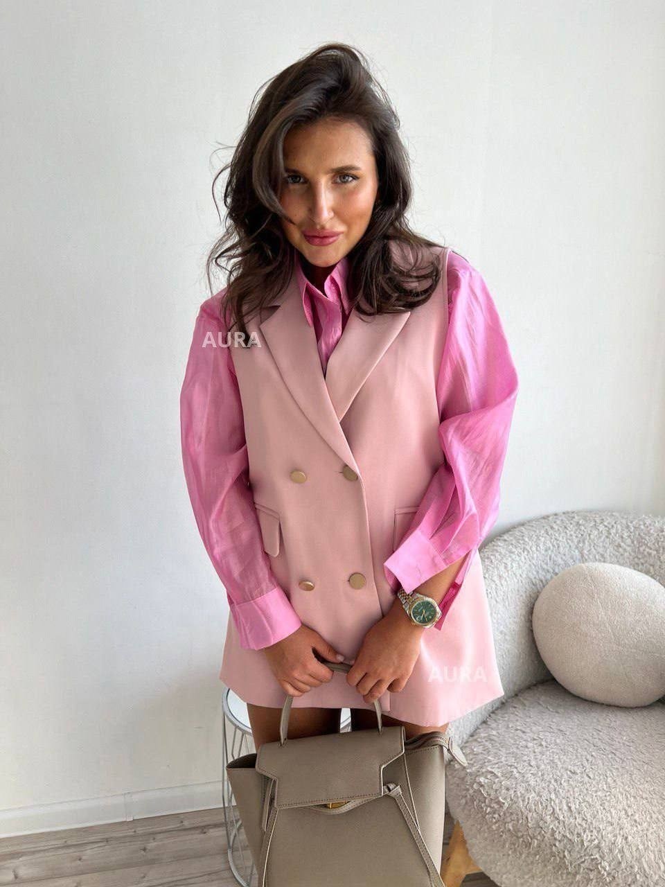 розовый жилет,жилетка женская,жилет,жилет женский,костюм с жилетом