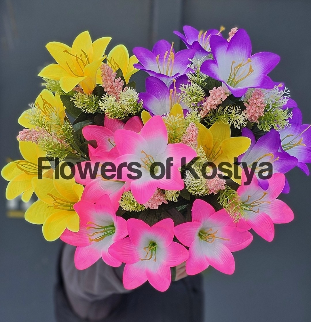 цветы искусственные лилии,лилия искусственная,искусственные лилии,букет лилии,искусственный цветок