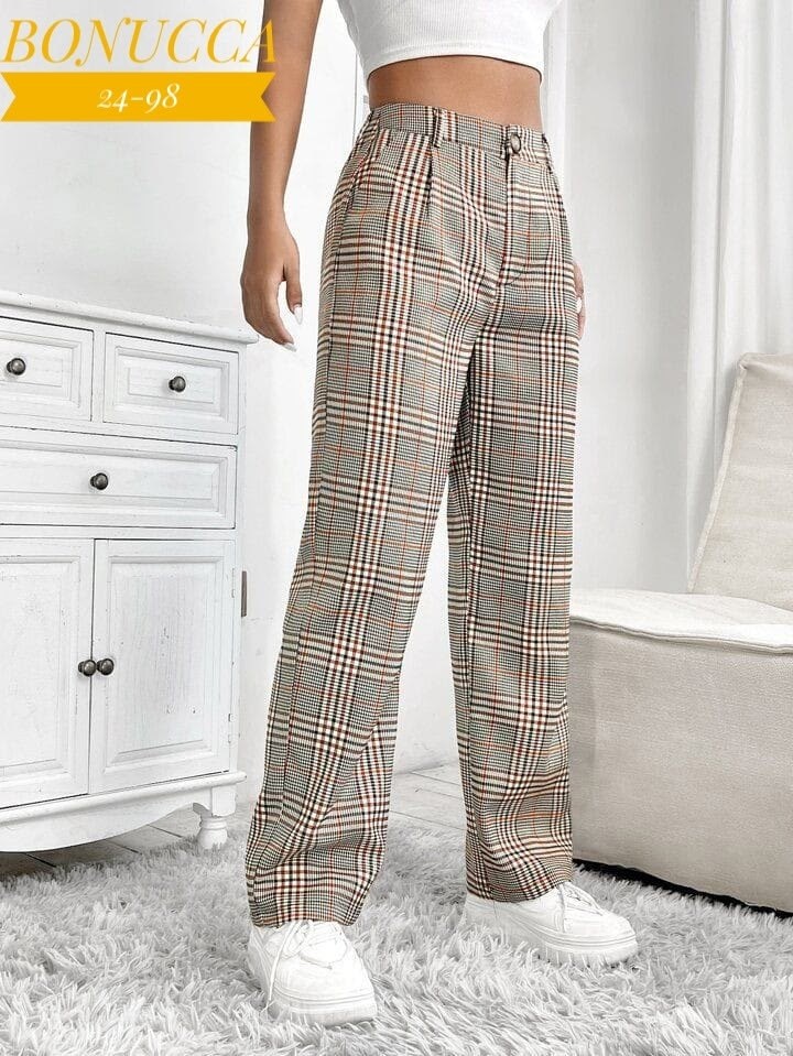 клетчатые брюки pull and bear,классические женские штаны,серые брюки женские офисные,брюки в клетку женские,женские брюки