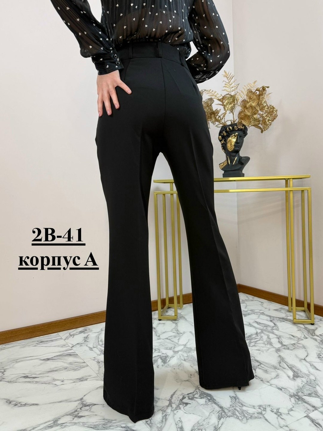 классические брюки,женские брюки,брюки женские клеш,брюки клеш классические luxechic размер 40 черный,брюки классические клеш kokn 180062494