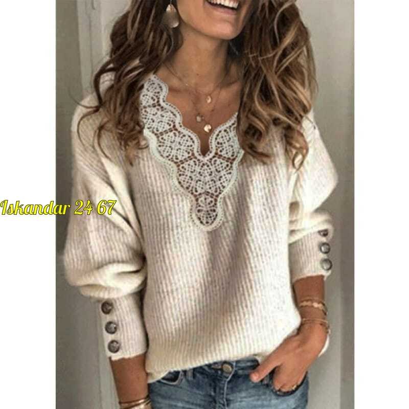 свитер с кружевом,женский трикотажный пуловер,женская кофта,женская кофточка,свитер на пуговицах