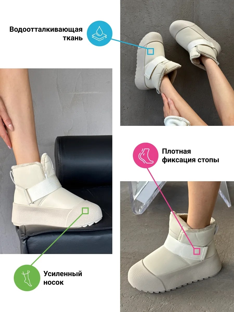 угги женские,дутики женские,дутики,дутики женские зимние,дутики женские текстиль шерсть молочный