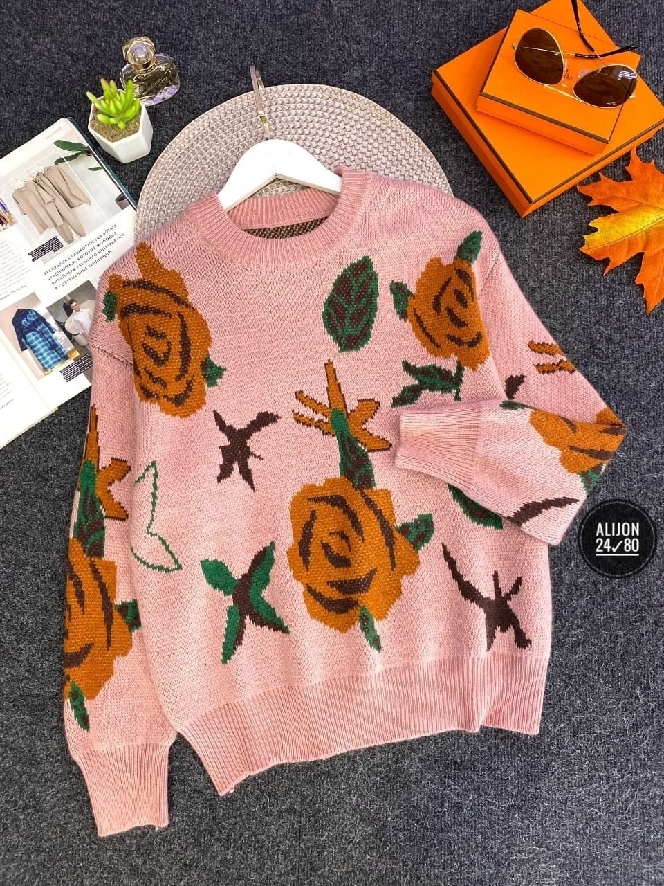 модные свитера,свитер с цветами,женская кофта,кофта вязаная,свитер
