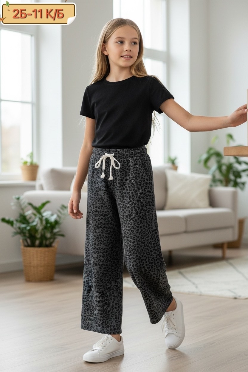 брюки для девочек,широкие брюки,брюки трикотажные,одежда брюки,повседневные брюки