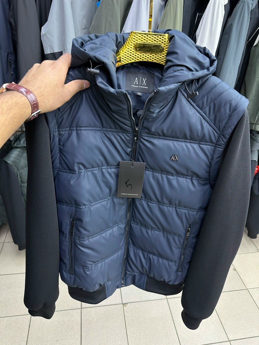 куртка демисезонная мужская с вязаными рукавами hugo boss,пауль шарк куртка с вязаными рукавами,зелёная куртка hugo boss с вязаными рукавами,демисезонная куртка,куртка зимняя мужская