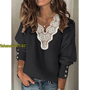 свитер с кружевом,женский трикотажный пуловер,женская кофта,женская кофточка,свитер на пуговицах