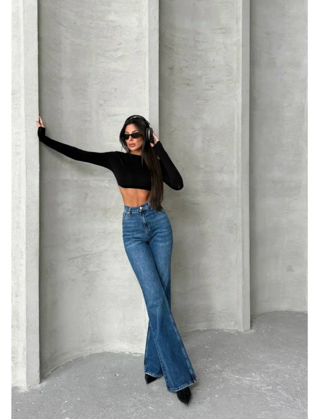 джинсы клеш от колена высокая посадка,джинсы клеш от колена высокие,джинсы клеш от колена высокая посадка ella woman 306070042,джинсы клеш от колена высокая посадка ella woman,джинсы клеш женские