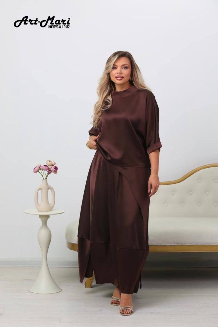 костюм классический adora style шелковая коллекция,костюм классический,женский костюм,шелковый женский костюм,костюм классический женский adora style вечерний/праздничный двойка шоколадный