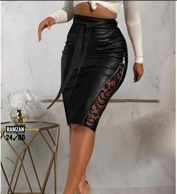 кожаная юбка,кожаная юбка с кружевом,юбка из экокожи,юбка комбинированная с кожей,кожаная юбка с подкладкой