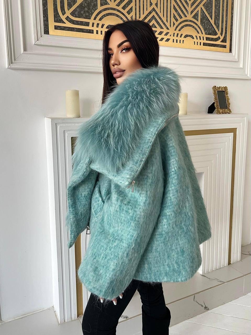 зимняя куртка-пальто оверсайз v8oss,пальто женское с мехом,модная ,шуба из эко меха,зимняя куртка-пальто оверсайз