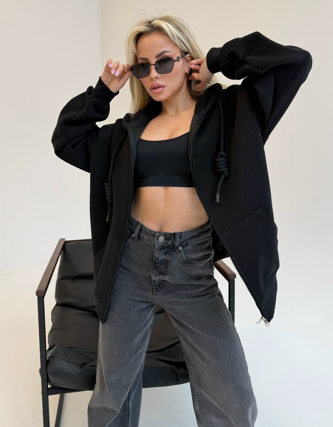 кофта худи зипка на молнии укороченная спортивная gracenn garb,толстовка женская,толстовка оверсайз с капюшоном на короткой молнии sport casual цвет розовый,толстовка оверсайз с капюшоном,толстовка ка