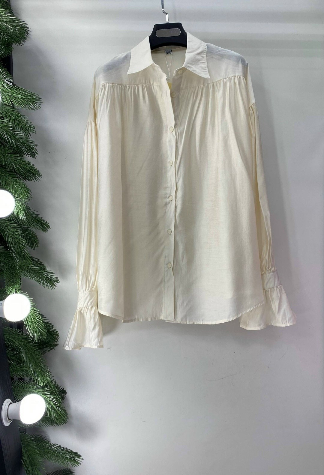 блузка однотонная,женская блузка,блузка с рукавами,блуза,блузка с объёмными рукавами