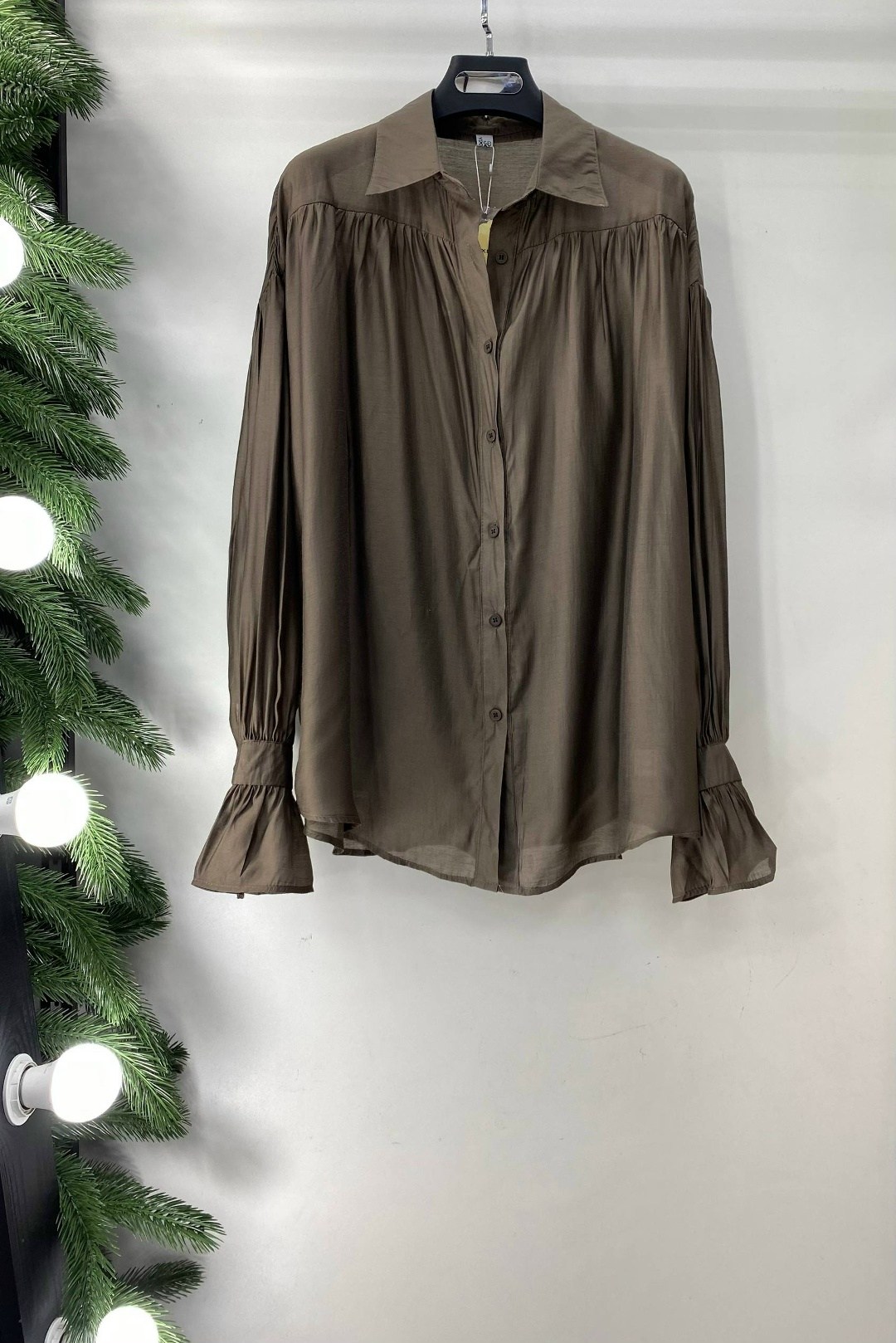 блузка однотонная,женская блузка,блузка с рукавами,блуза,блузка с объёмными рукавами