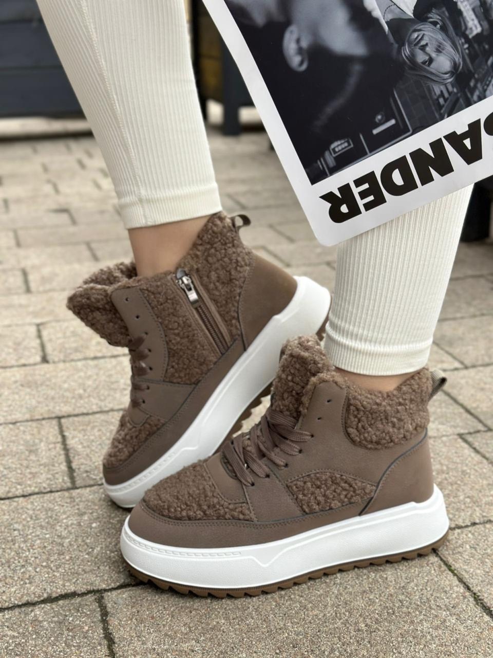 обувь,зимние ботинки из натуральной замши и меха на платформе obba 250464737,женские кроссовки,зимние ботинки женские,зимние женские кроссовки