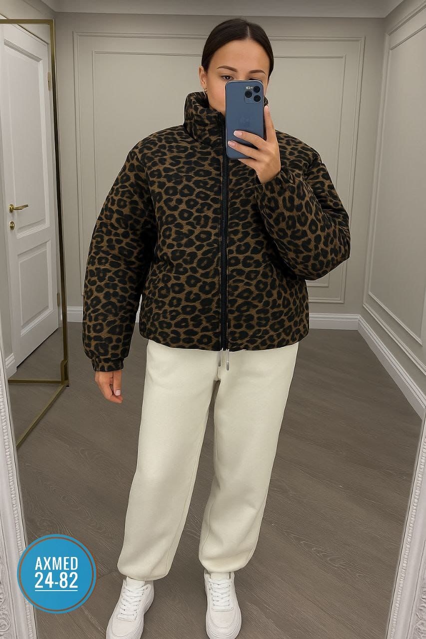 женская куртка "романтик колекшн" леопард,куртка с леопардовым принтом,куртка зимняя с капюшоном двусторонняя kira clo,куртка женская леопардовая короткая,куртка леопардовая