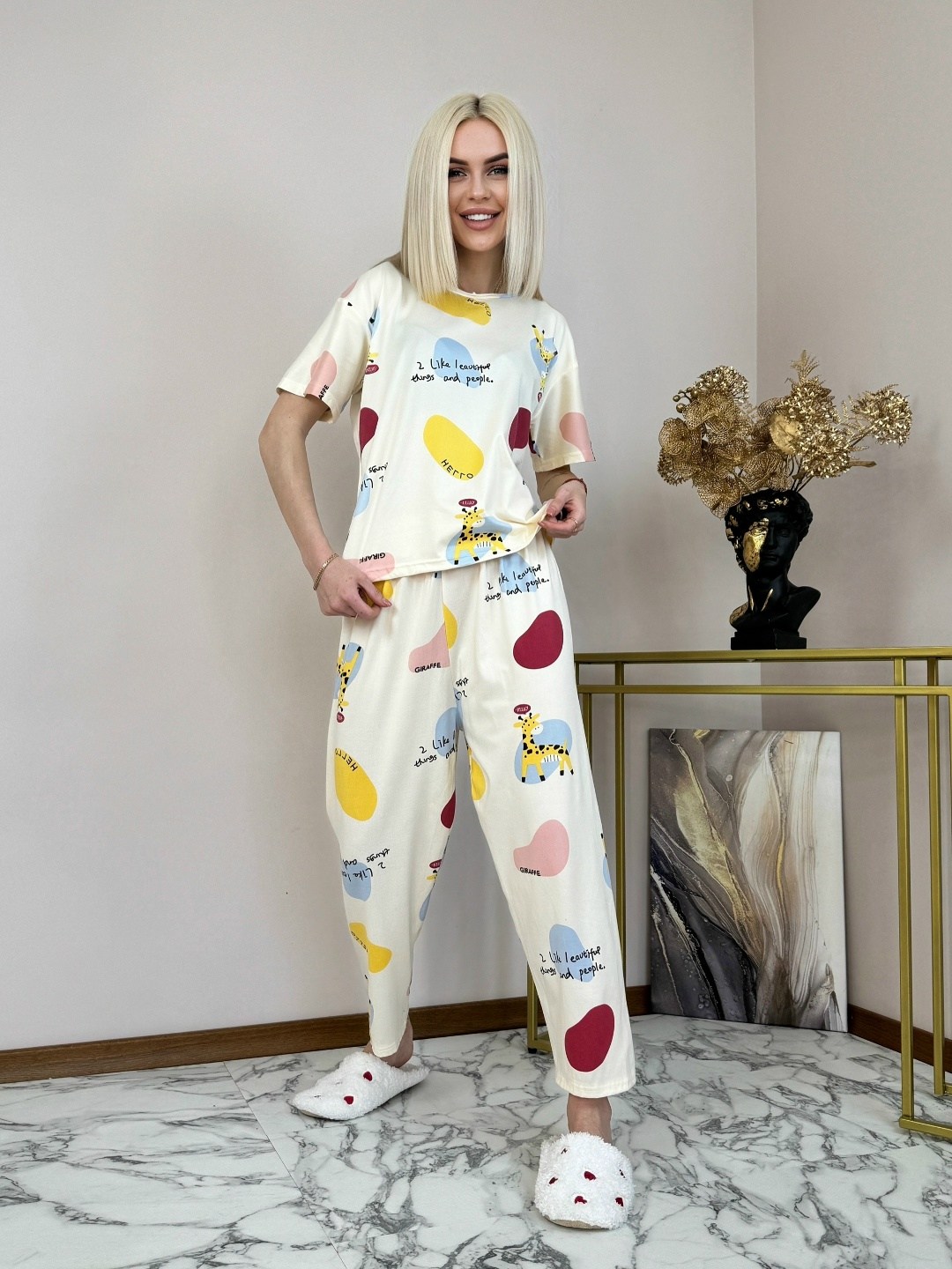 пижама женская,пижама,пижама со штанами,стильная пижама,женская пижама с брюками