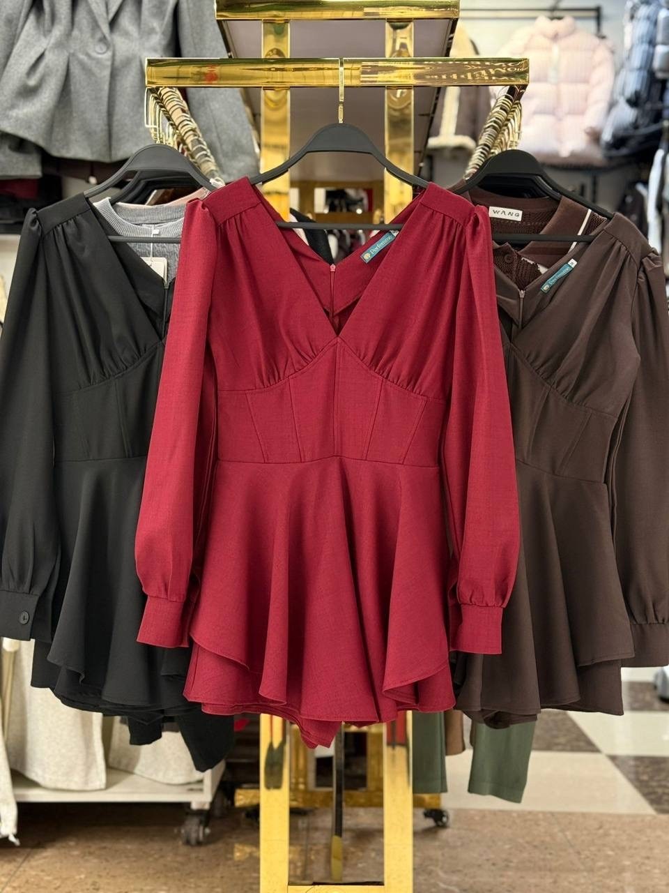 платье,стильное платье,женский костюм,платье коричневое,платье с корсетом