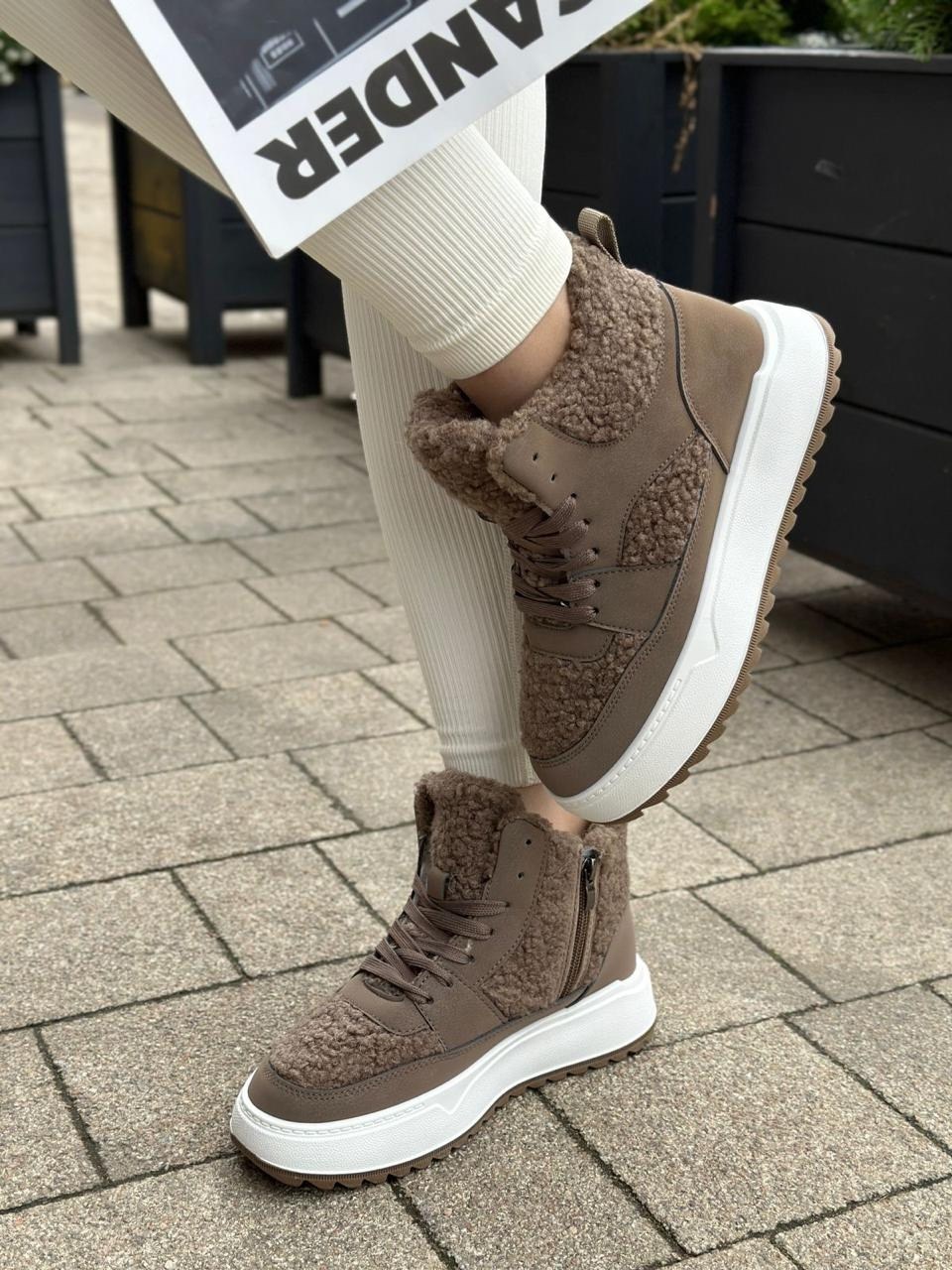 обувь,зимние ботинки из натуральной замши и меха на платформе obba 250464737,женские кроссовки,зимние ботинки женские,зимние женские кроссовки