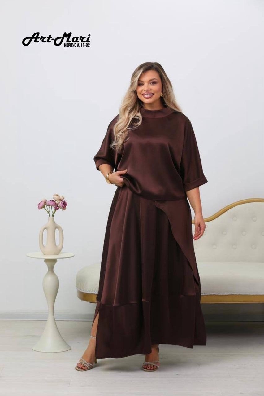 костюм классический adora style шелковая коллекция,костюм классический,женский костюм,шелковый женский костюм,костюм классический женский adora style вечерний/праздничный двойка шоколадный