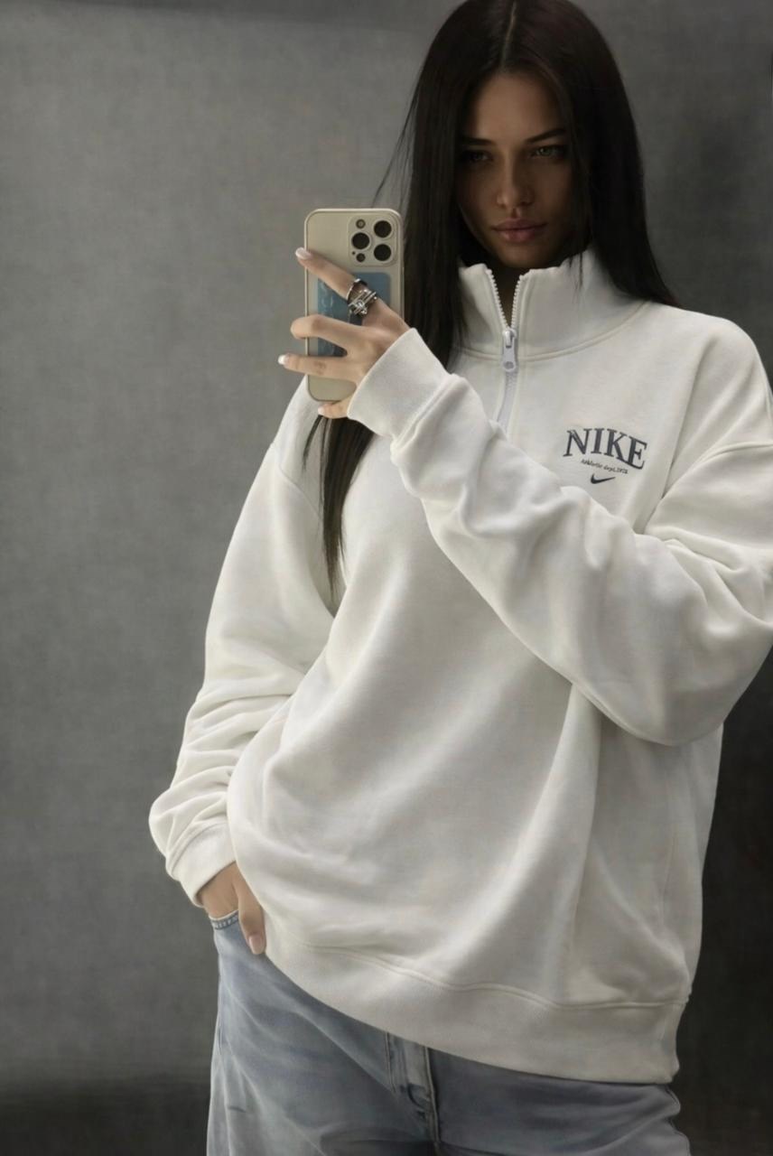 женская толстовка nike,свитшот оверсайз nike,свитшот женская,свитшот полузамок nike кофта женская оверсайз,толстовки женская