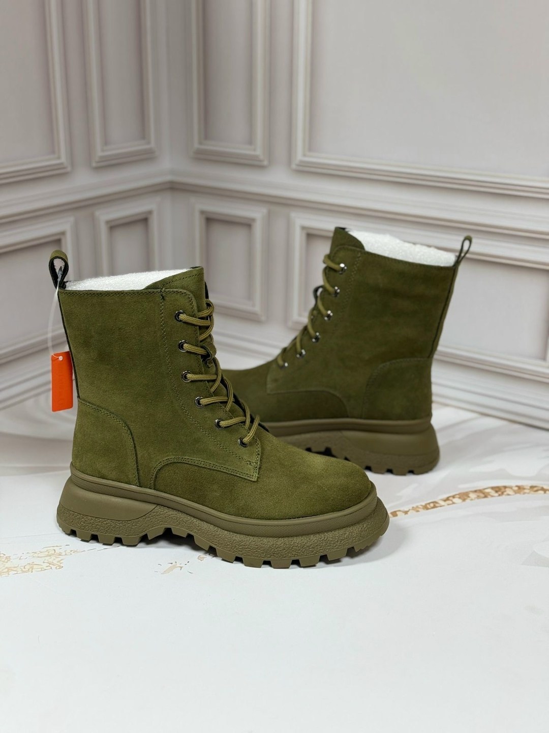 версия ботинки темно-зеленый замша,,ботинки женские,ботинки,ботинки женские зимние