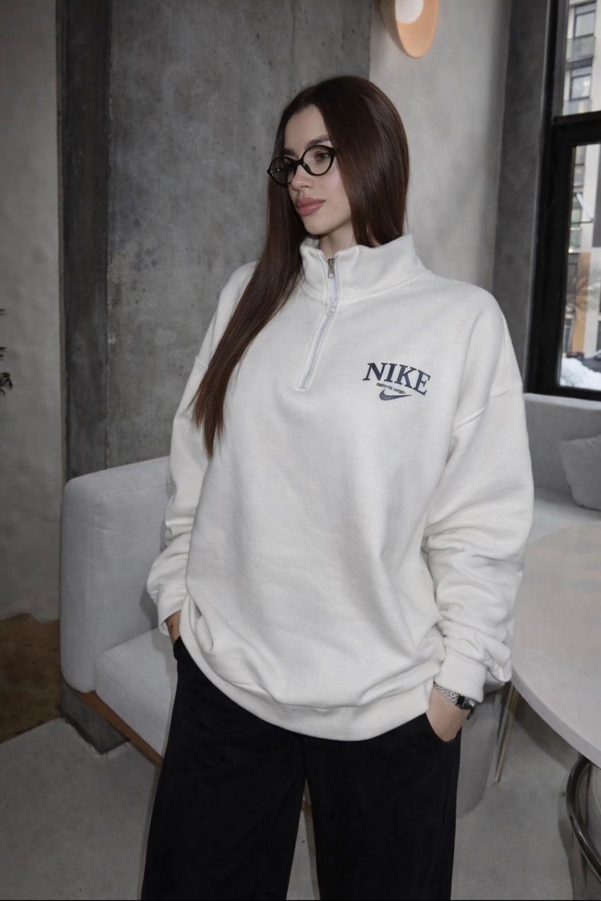 женская толстовка nike,свитшот оверсайз nike,свитшот женская,свитшот полузамок nike кофта женская оверсайз,толстовки женская