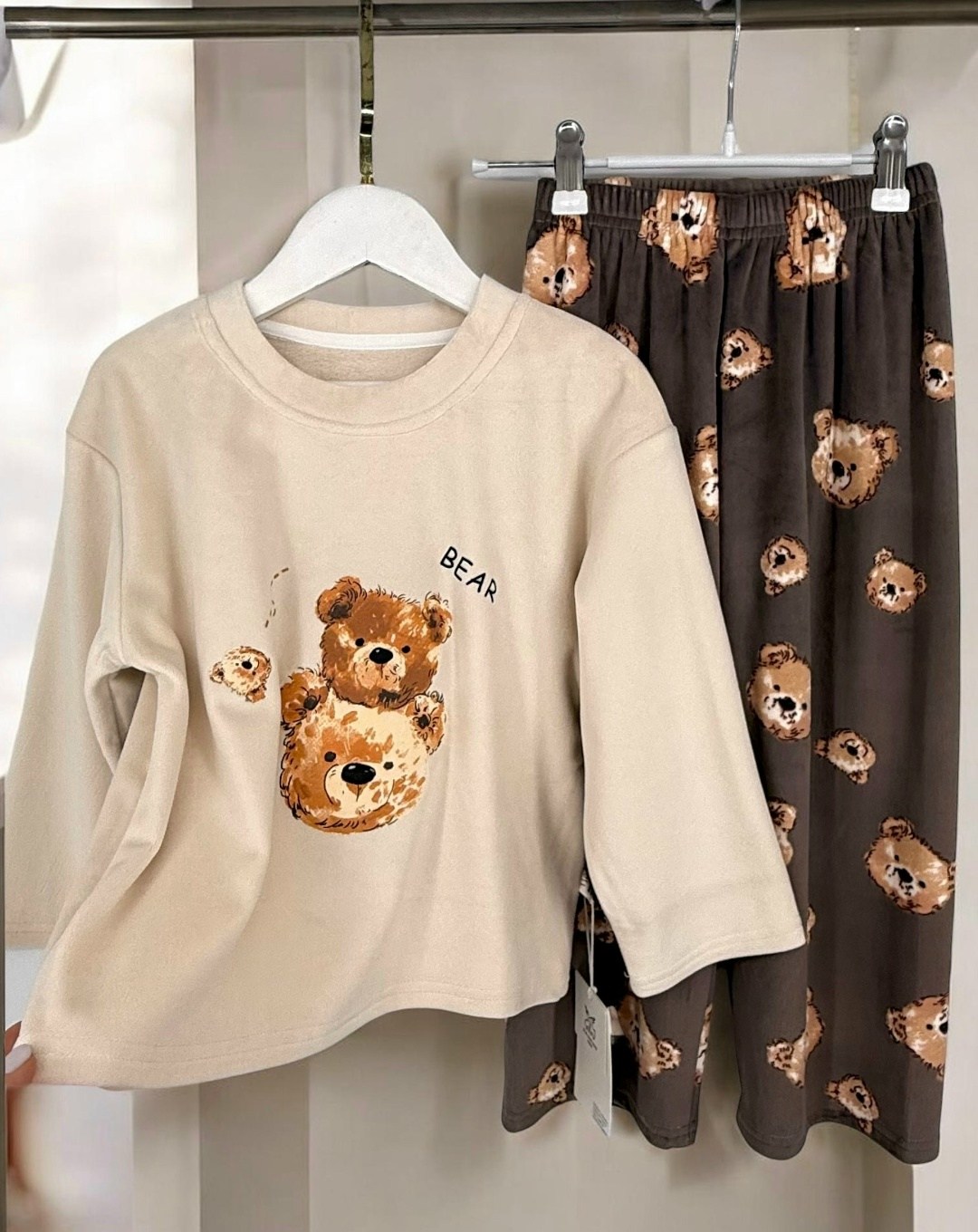 детская пижама,пижама для девочек,пижама детская kaftan "мишка" р.36 (134-140),пижама детская kaftan "мишка" р.28 (86-92),теплые пижамы детские