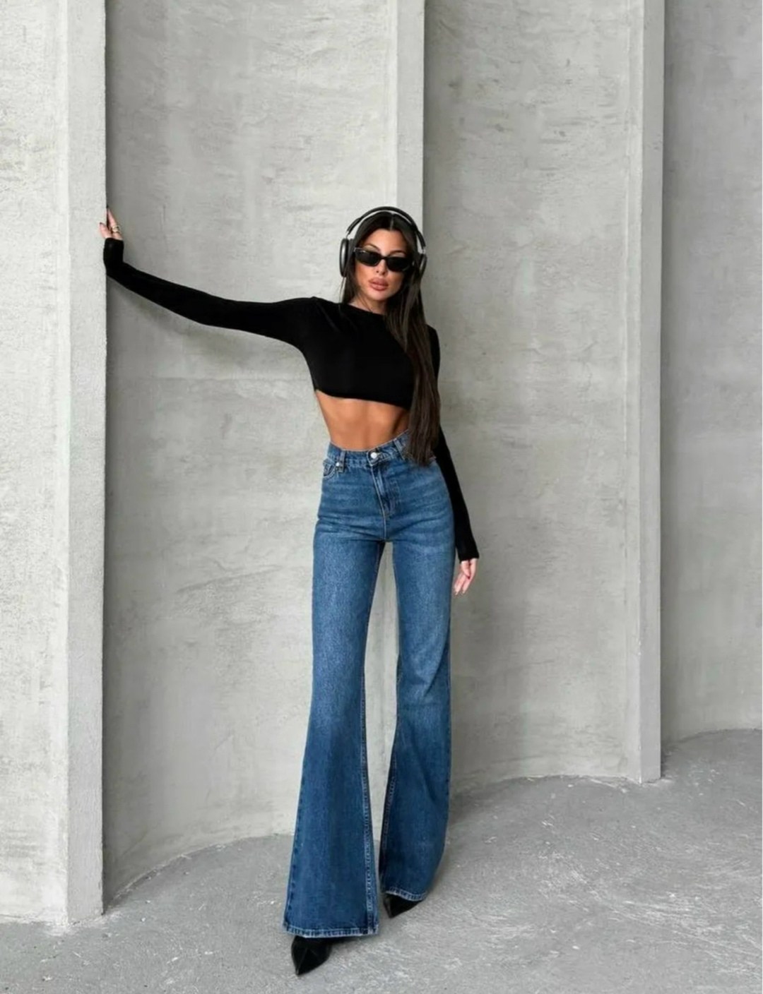 джинсы клеш от колена высокая посадка,джинсы клеш от колена высокие,джинсы клеш от колена высокая посадка ella woman 306070042,джинсы клеш от колена высокая посадка ella woman,джинсы клеш женские